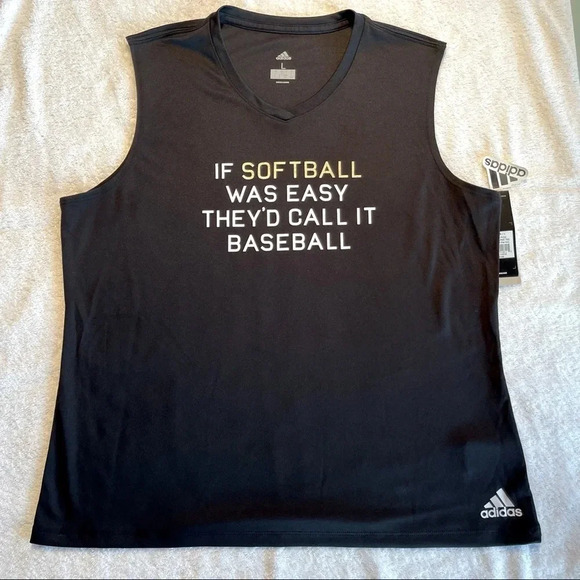 ADIDAS Funny SOFTBALL TANK Top Performance Athletic Women's Size L Large - Picture 2 of 13